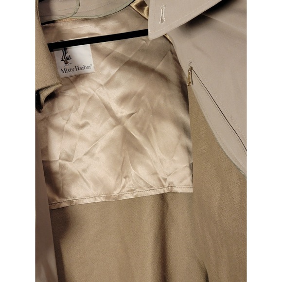 Vintage Misty Harbor Tan Long Double-Breasted  Trench Coat 50R - Picture 5 of 8